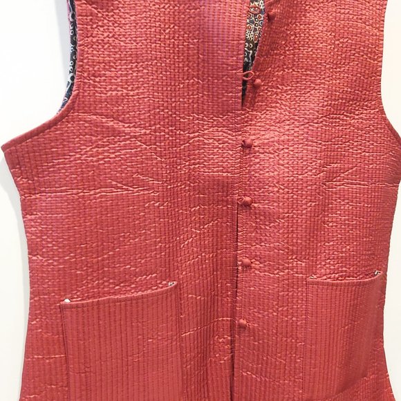 Reversible waistcoat red/blue - Picture 3 of 5